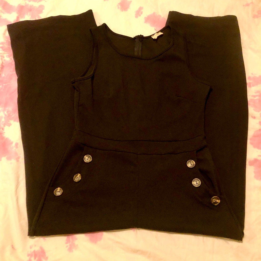 Black Jumpsuit With Buttons
